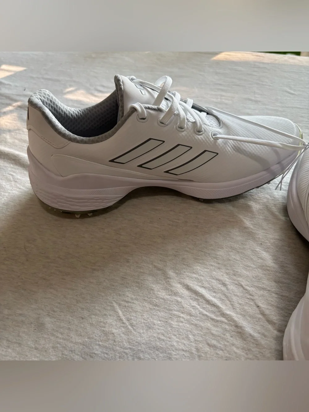 Adidas ZG23 Spiked Golf Shoes White/Silver Men’s Size 8 NEW